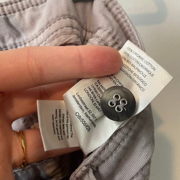 Anthropologie Organic Cotton Lilac Purple Cargo Utility Pants Sz 2 - Picture 10 of 10